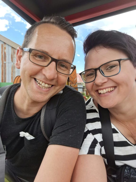 Patient Christopher mit seiner Frau Patient Christopher mit seiner Frau