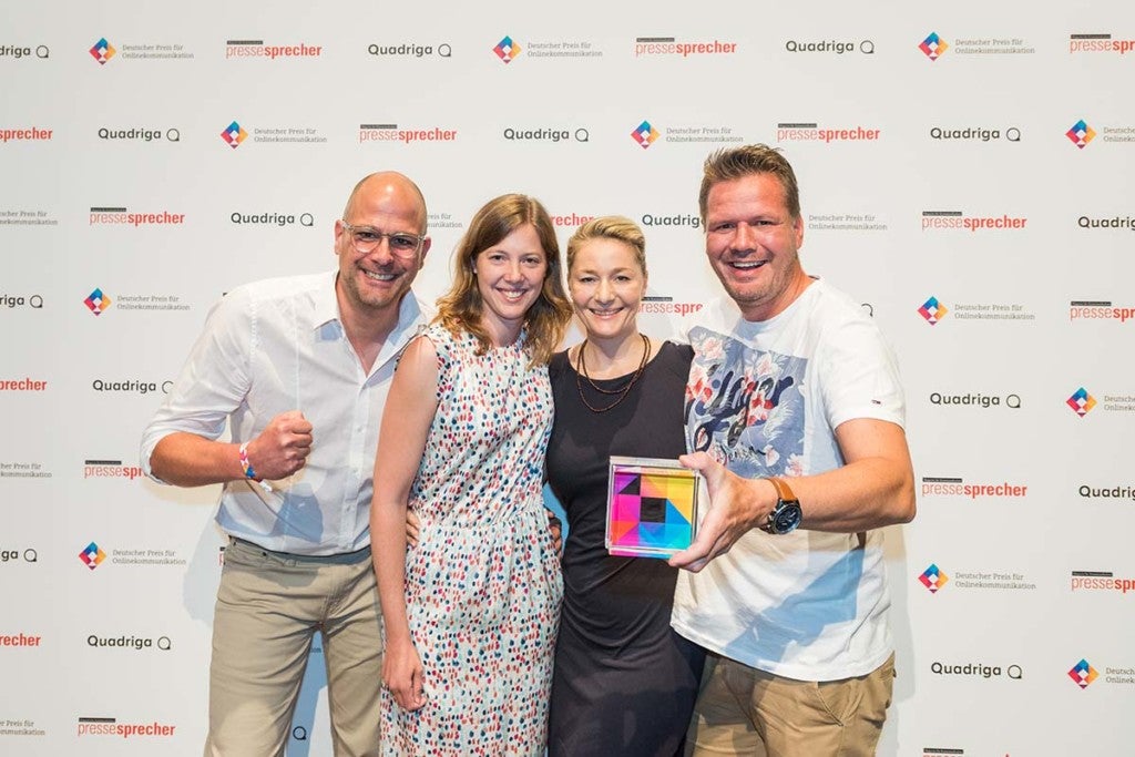 v.l. Christian Berens und Annika Jötten (NetFederation), Jana Wessel und Marc Krüsel (DKMS) v.l. Christian Berens und Annika Jötten (NetFederation), Jana Wessel und Marc Krüsel (DKMS)