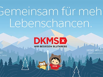 Website Banner der DKMS mit der Aufschrift Gemeinsam für mehr Lebenschancen Website Banner der DKMS mit der Aufschrift Gemeinsam für mehr Lebenschancen