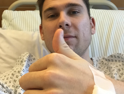 Im Dezember spendete Christopher Knochenmark für einen kleinen Jungen in den USA.