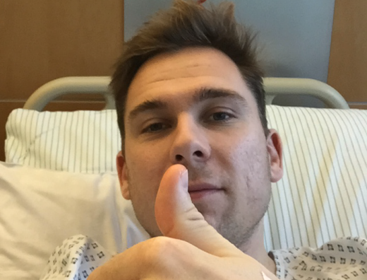 Im Dezember spendete Christopher Knochenmark für einen kleinen Jungen in den USA.