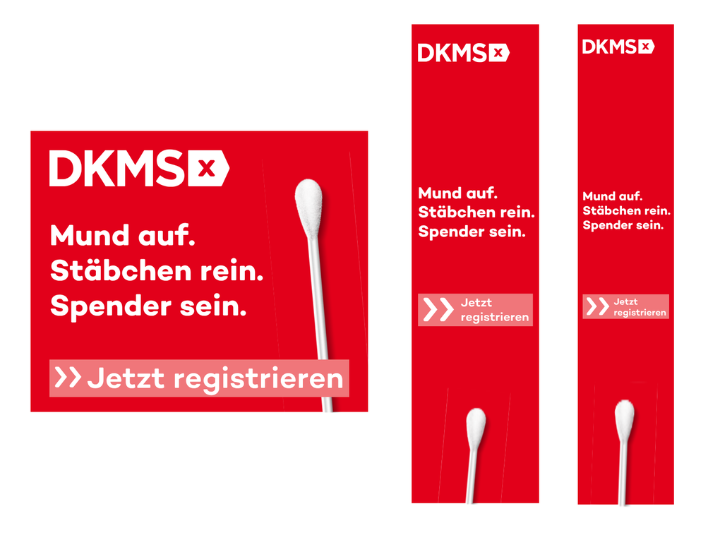 Banner von der DKMS "Mund auf. Stäbchen rein. Spender sein. Jetzt registrieren." Banner von der DKMS "Mund auf. Stäbchen rein. Spender sein. Jetzt registrieren."