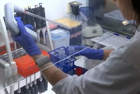 Analysen, um aus Abwasser genetisches Material des Coronavirus SARS-Cov-2 zu extrahieren (Foto: Landesagentur für Umwelt und Klimaschutz)