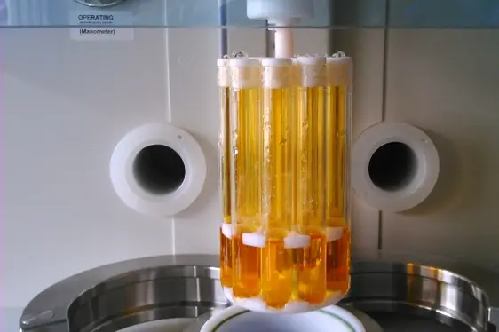 In Säure mineralisierte Proben (Foto: Landesagentur für Umwelt und Klimaschutz)