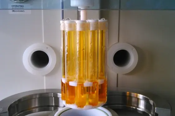 In Säure mineralisierte Proben (Foto: Landesagentur für Umwelt und Klimaschutz)