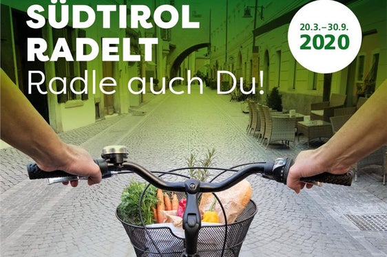 Plakat der Aktion Südtirol radelt (Quelle: Green Mobility in der STA - Südtiroler Transportstrukturen AG)