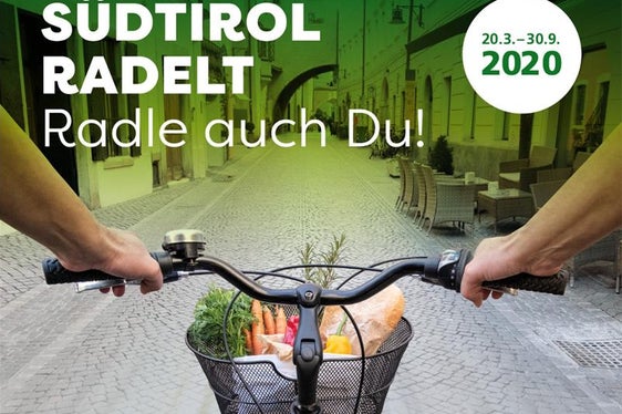 Plakat der Aktion Südtirol radelt (Quelle: Green Mobility in der STA - Südtiroler Transportstrukturen AG)