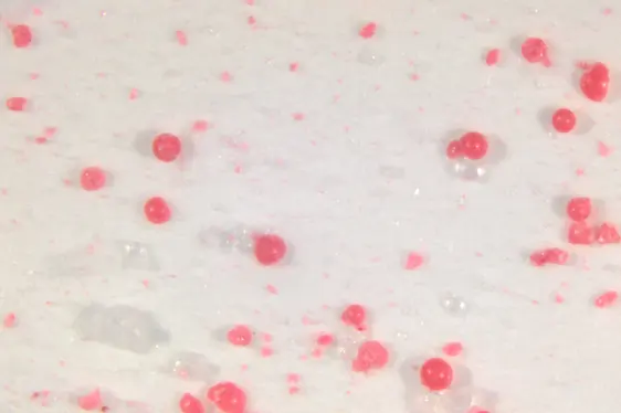 In einem Waschmittel vorhandene Mikroplastikkügelchen (Foto: Landesagentur für Umwelt und Klimaschutz)