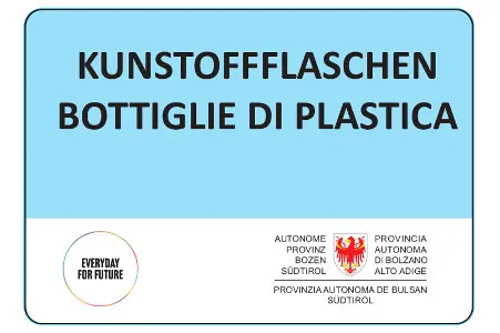 Blaues Etikett „Kunstoffflaschen“ (ohne Piktogramm), Landesämter in anderen Gemeinden