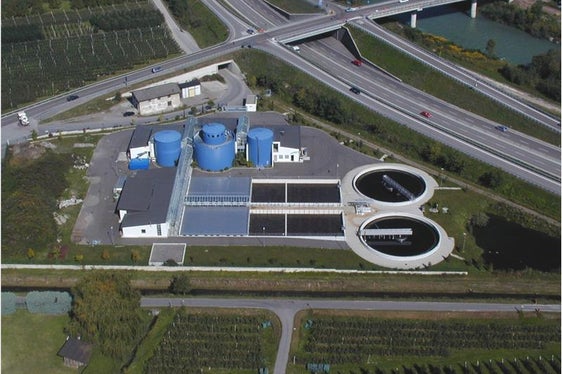 Die Kläranlage Lana (Foto: Landesagentur für Umwelt und Klimaschutz)