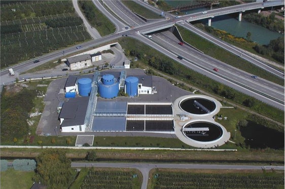Die Kläranlage Lana (Foto: Landesagentur für Umwelt und Klimaschutz)