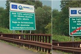 I cartelli fissi posti a lato della carreggiata segnalano agli utenti dell’A22 l’inizio e la fine del tratto sperimentale con riduzione dinamica della velocità (Foto: Appa Bolzano)