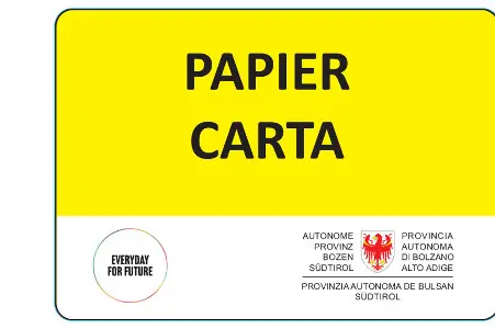 Gelbes Etikett „Papier“ (ohne Piktogramm), Landesämter in anderen Gemeinden