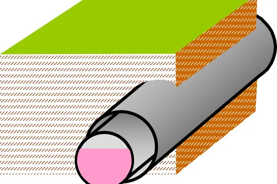 Unterirdische doppelwandige Rohrleitung (Quelle: Landesagentur für Umwelt und Klimaschutz)