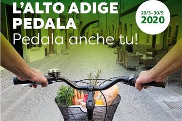 Manifesto dell'iniziativa Alto Adige pedala (Fonte: Green Mobility in seno alla STA - Strutture Trasporto Alto Adige SpA)