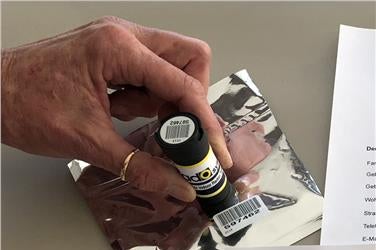 Kit zur Radonmessung (Foto: Landesagentur für Umwelt)