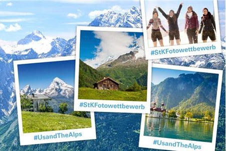 Homepage del sito web dedicato al concorso Us & the Alps