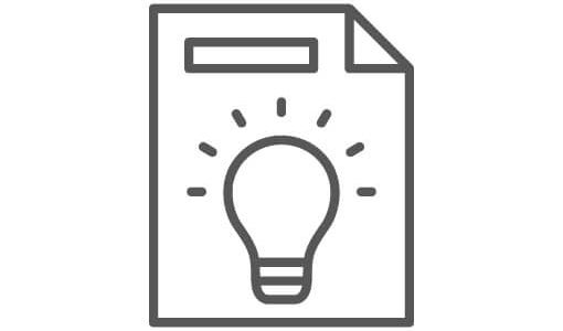 Lightbulb on paper icon
