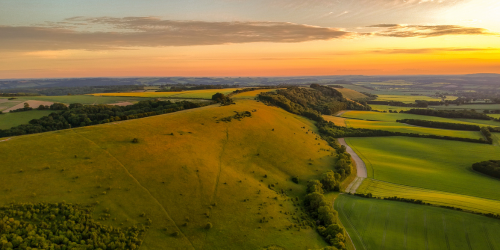 Land sunset