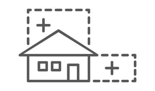 Extension on a house icon