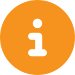 An orange information icon