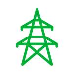 icon showing an electricity pylon in green outline