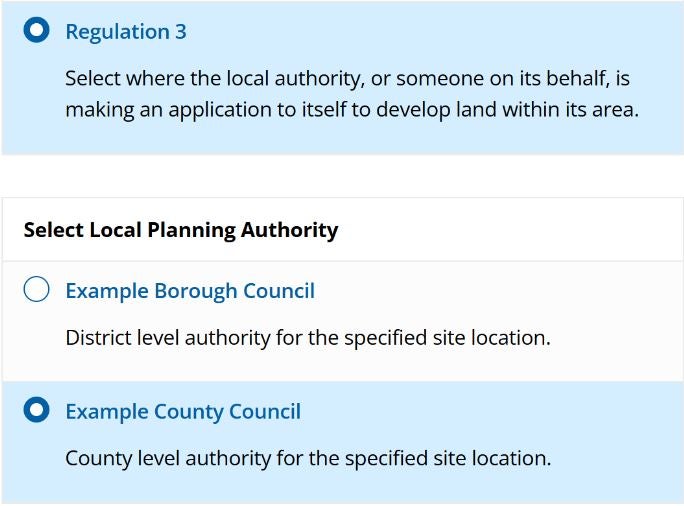 Regulation 3 select Local Planning Authority