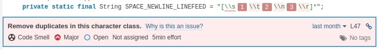 A character class of `[\\s\\t\\n\\r]` is full of redundancy since `\\s` (whitespace) includes `\\t`, `\\n`, and `\\r`.