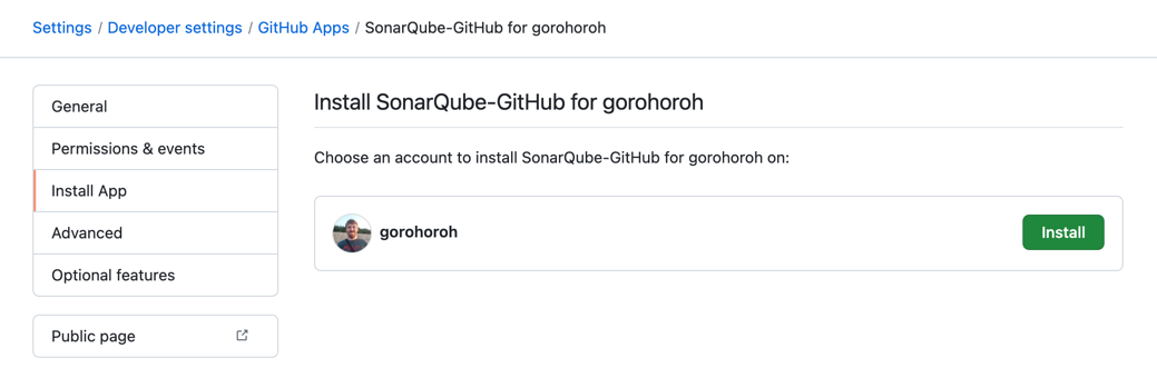 Create a GitHub app