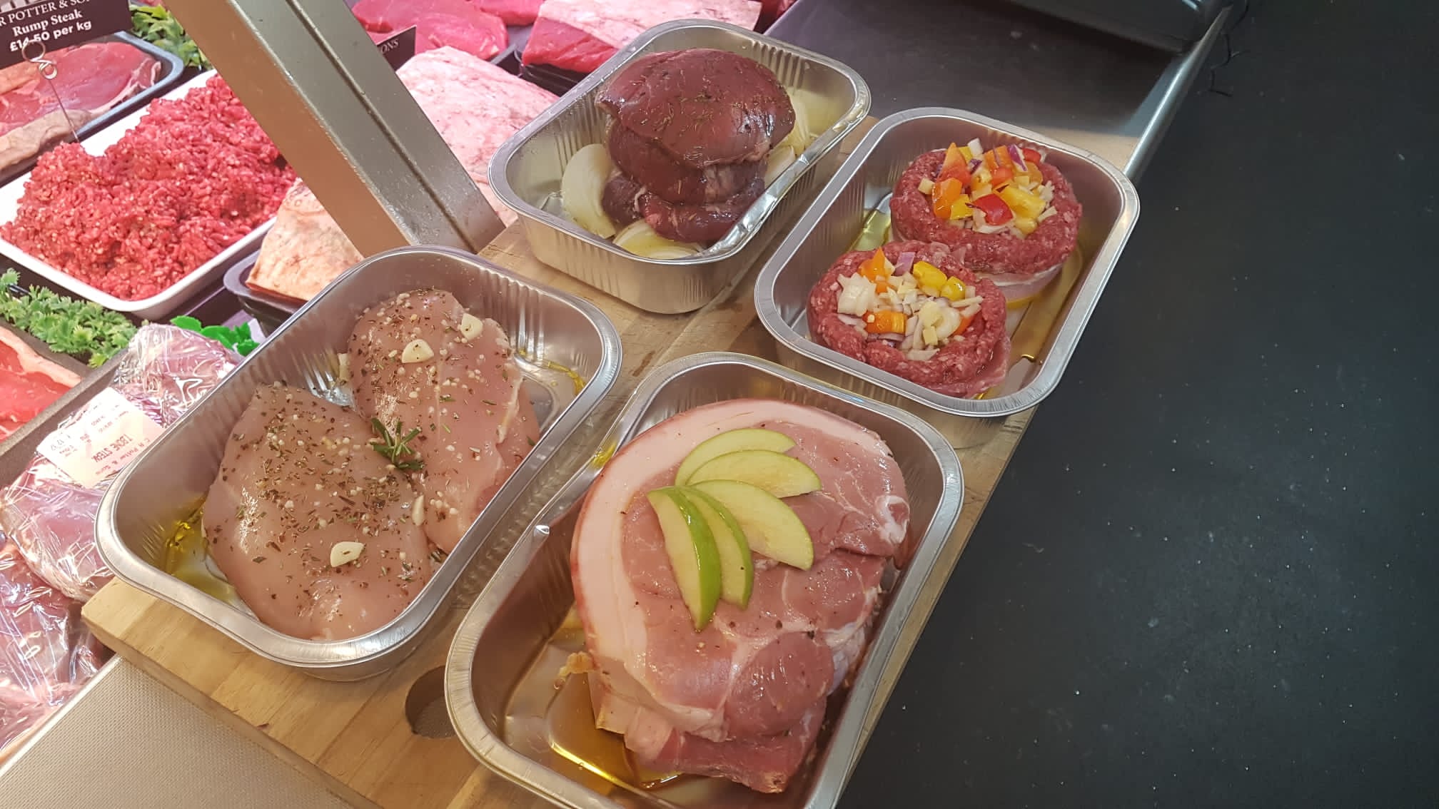 A selection of meats ready to be sold at Potter's Butcher's