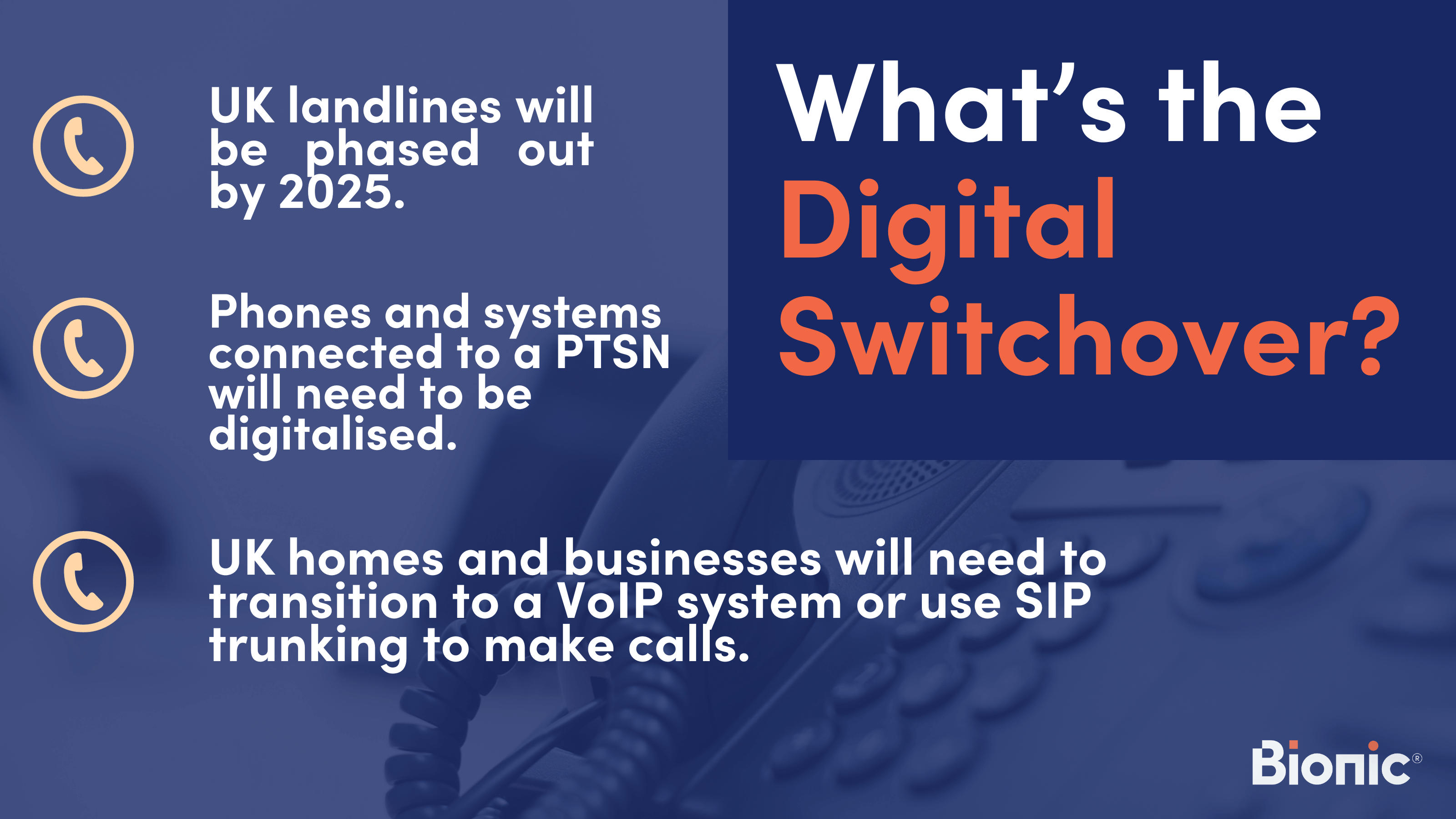 Infographic explaining the digital switchover taking place in 2025