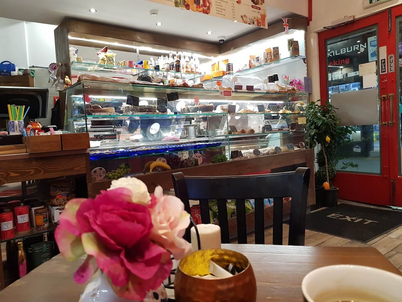 The counter inside the Cheerio Juice Bar showing a selection of pastries