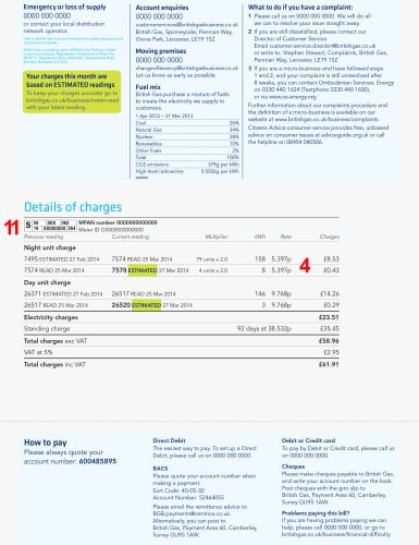 Page two of a British Gas business energy bill with details of how to pay