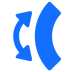 A blue arrow with two arrows
