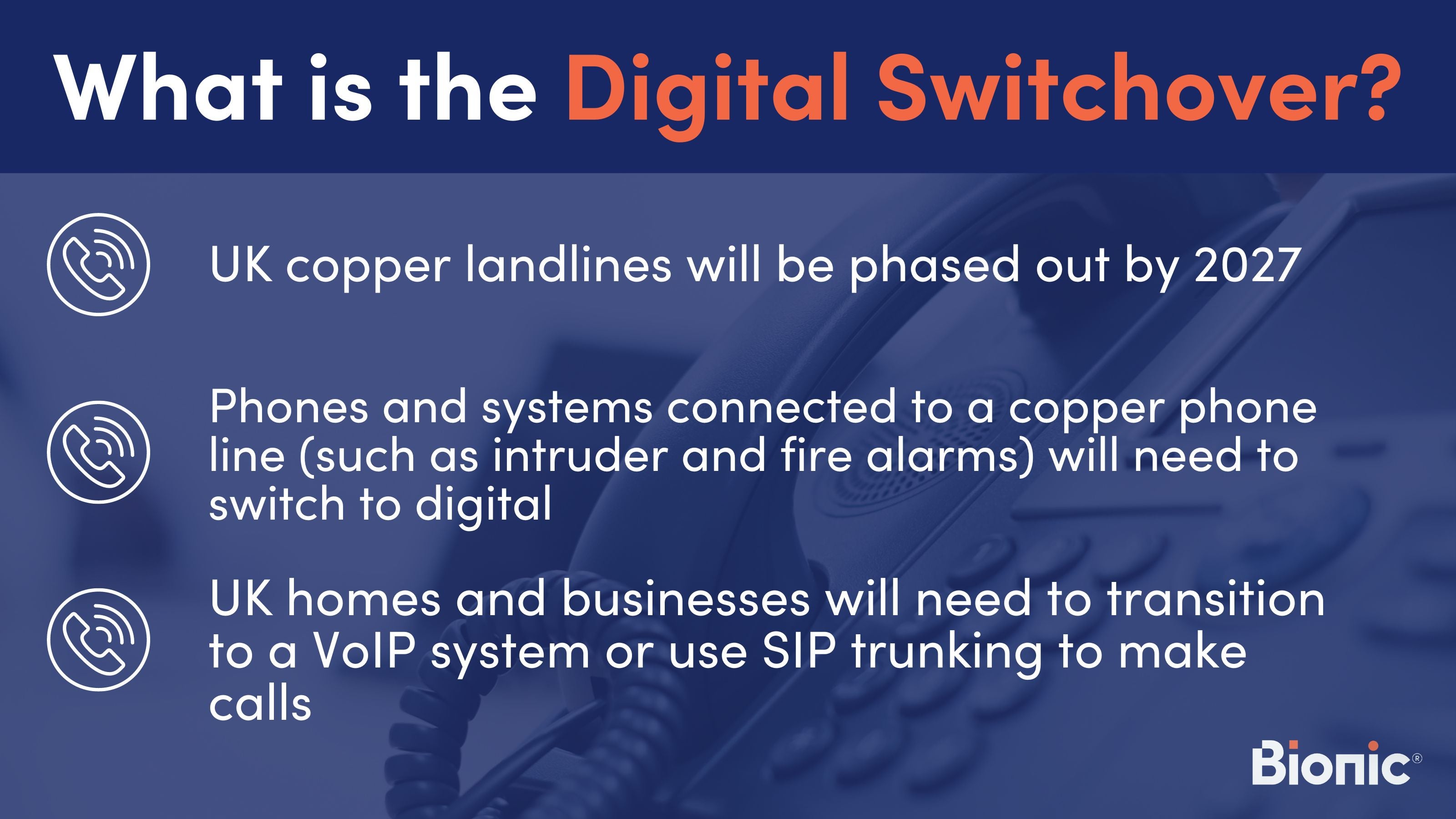 Infographic explaining the digital switchover taking place in 2027