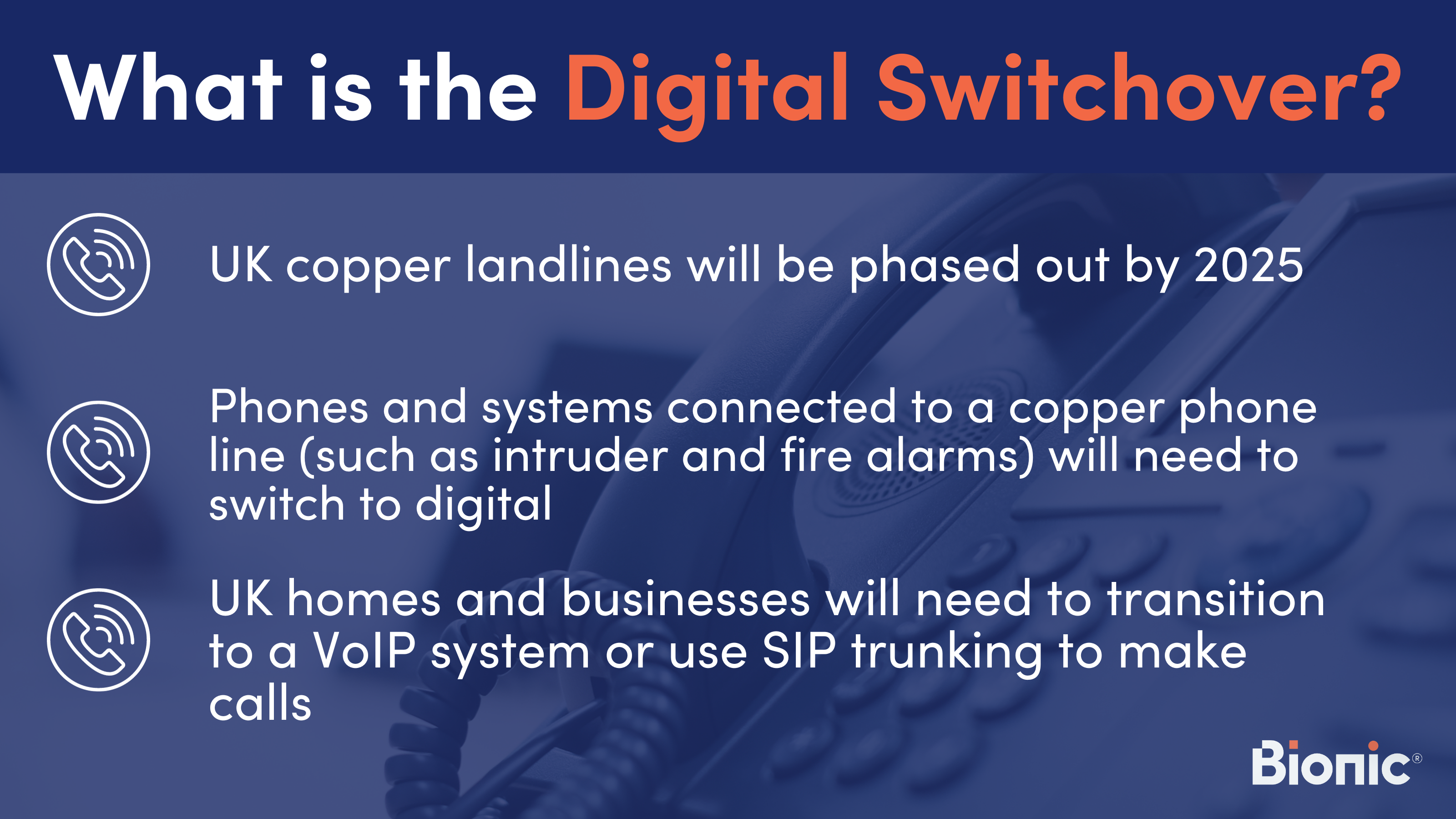 Infographic explaining the digital switchover taking place in 2025