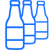 A line drawing of bottles