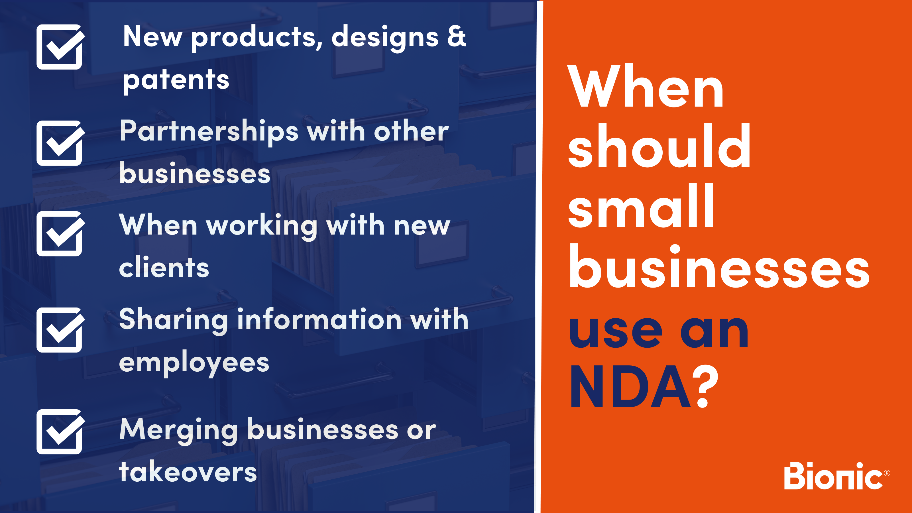 infographic explaining when a small business should use an NDA