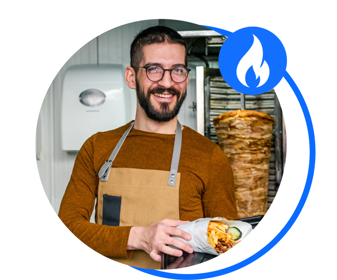 A kebab shop owner is happy that he switched to a better business gas contract