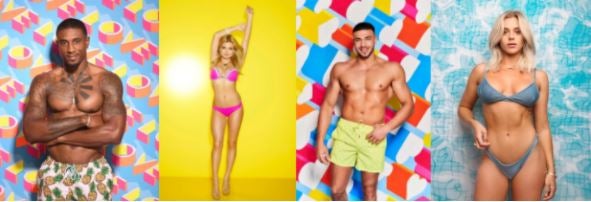 Four male and female Love Island contestants