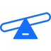 A blue and black see saw