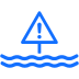 A blue triangle with a exclamation mark on it