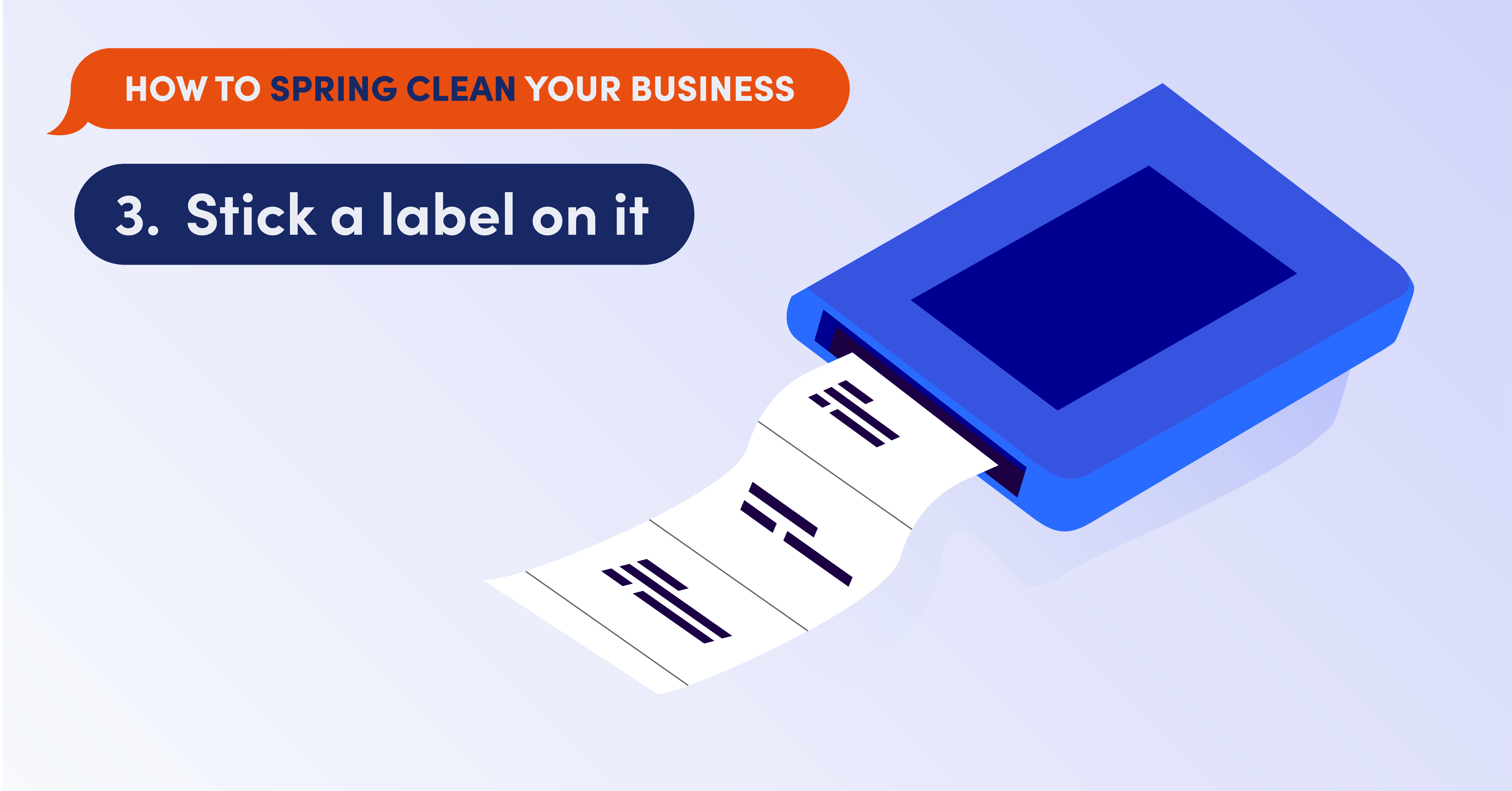 Illustration of labels coming out of a label making machine