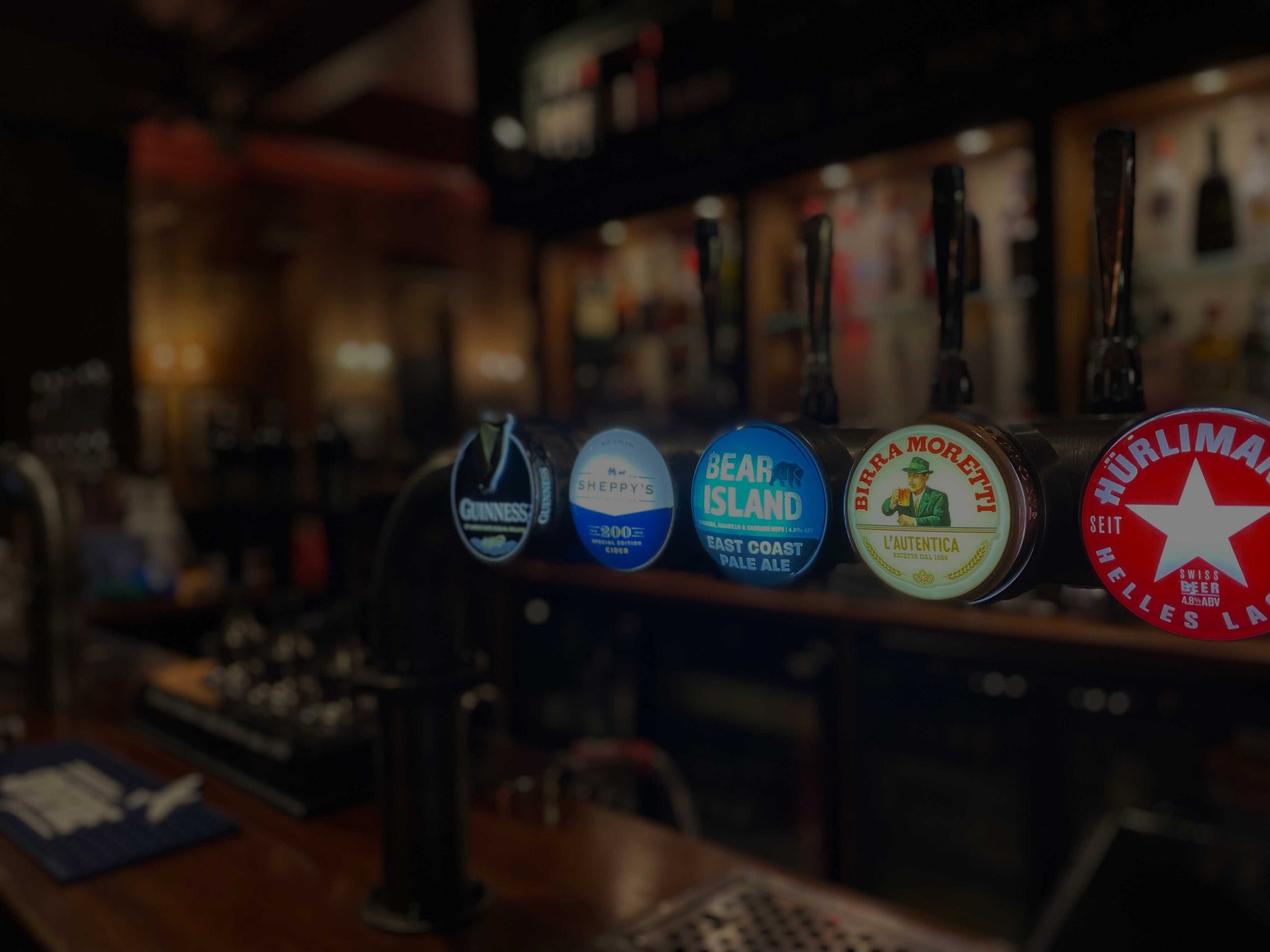 Examples of the beers on draught at The Old Ivy House pub