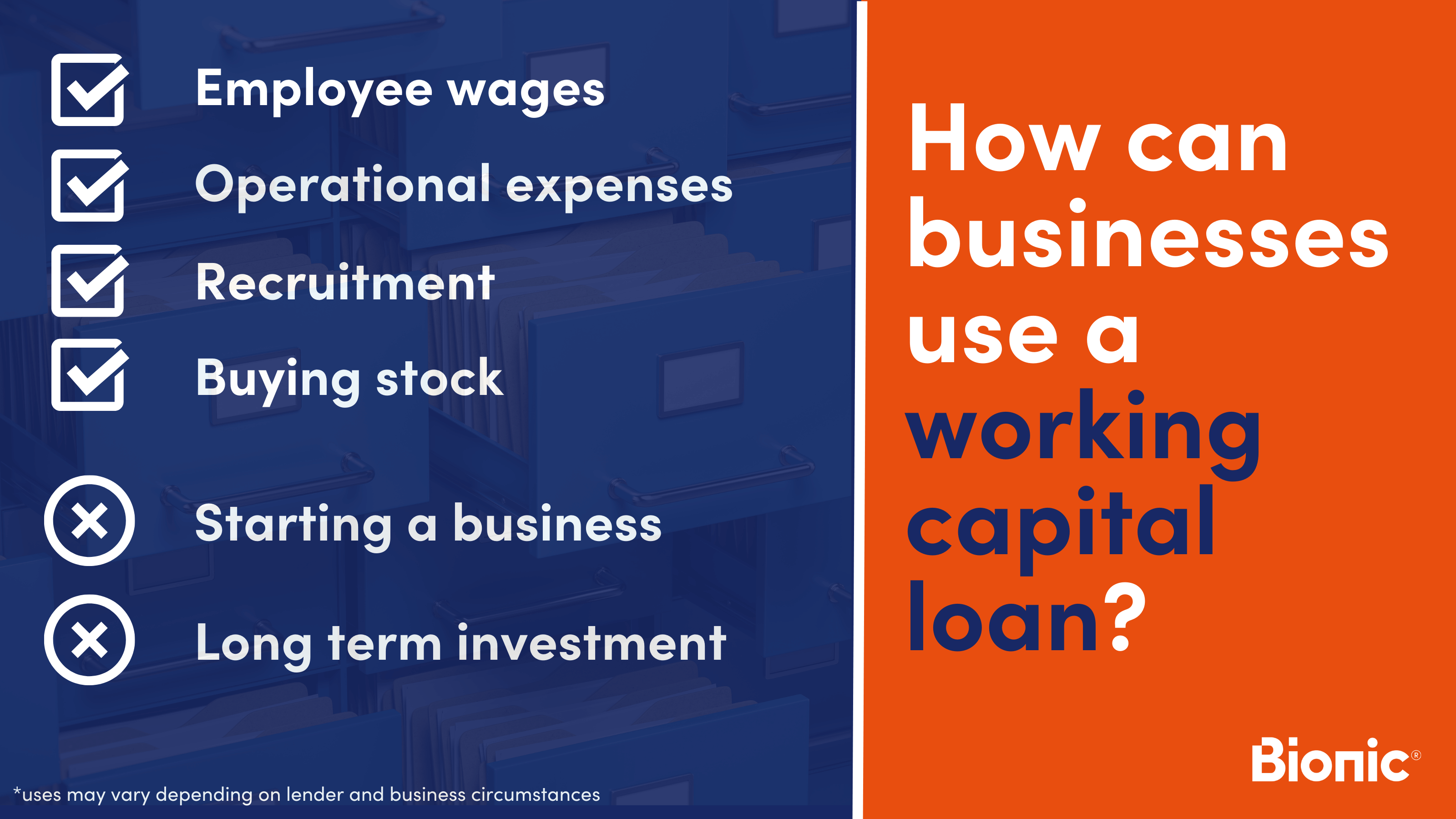 How can businesses use a working capital loan infographic