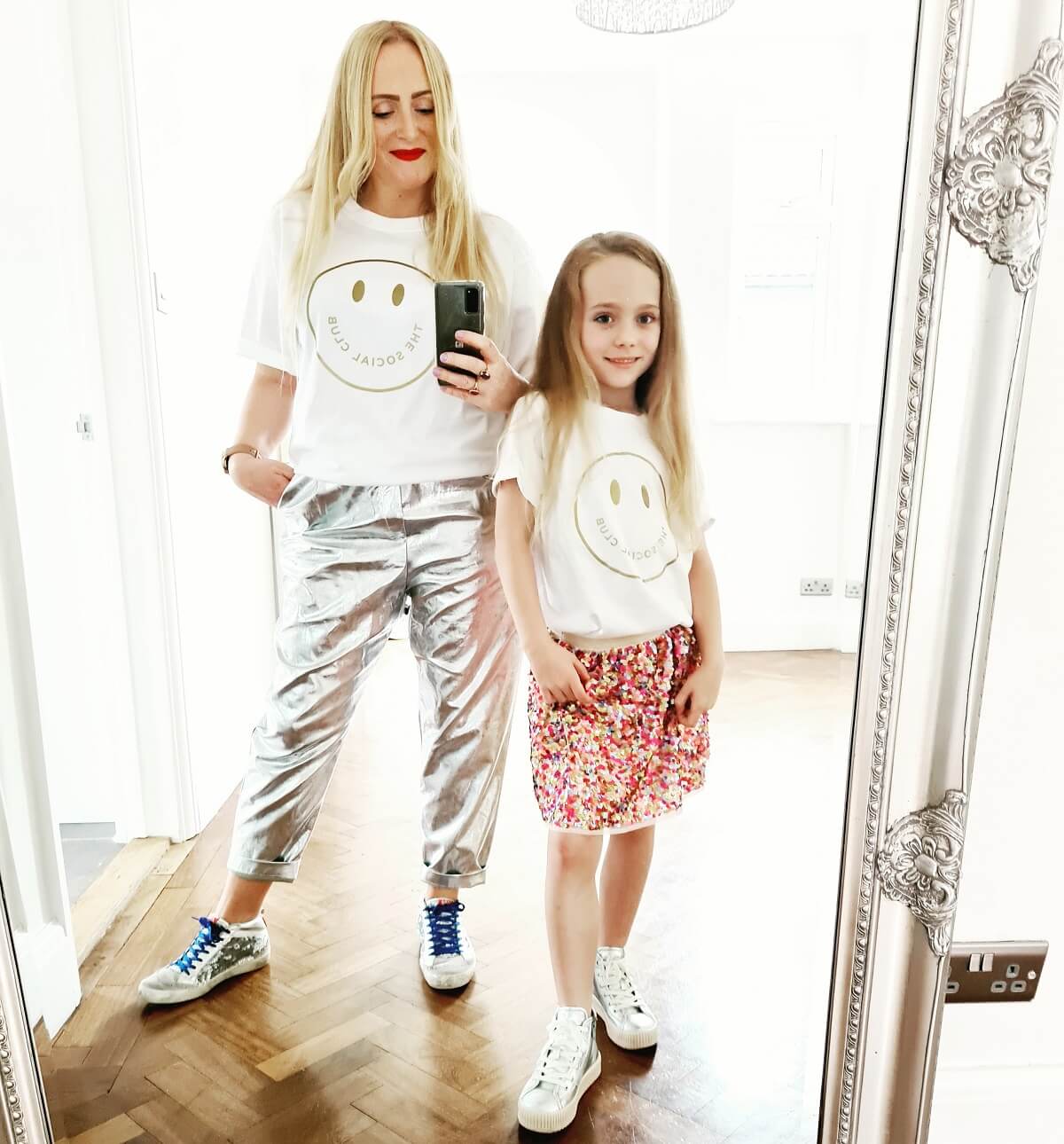 Jo and her daughter model The Social Club t-shirts