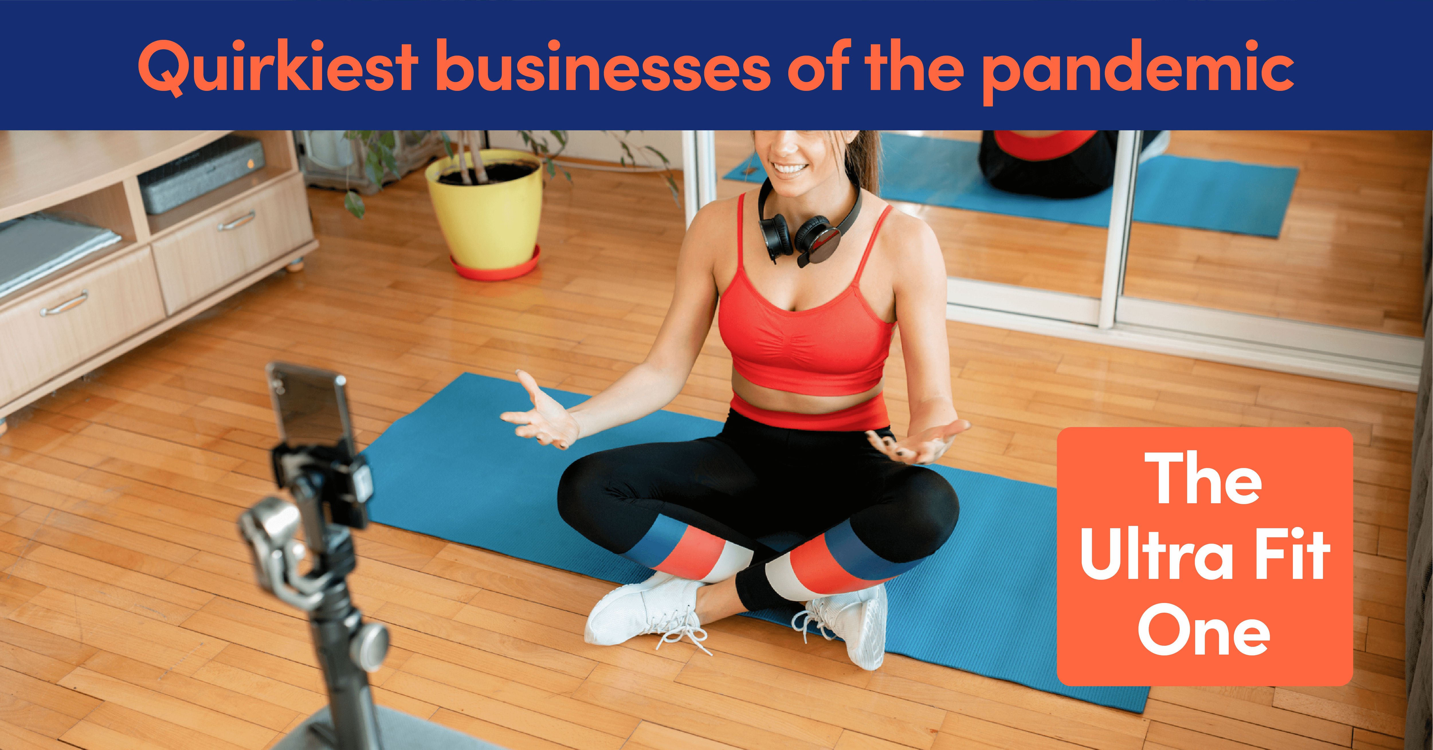 A woman dressed in gym kit doing yoga on a mat