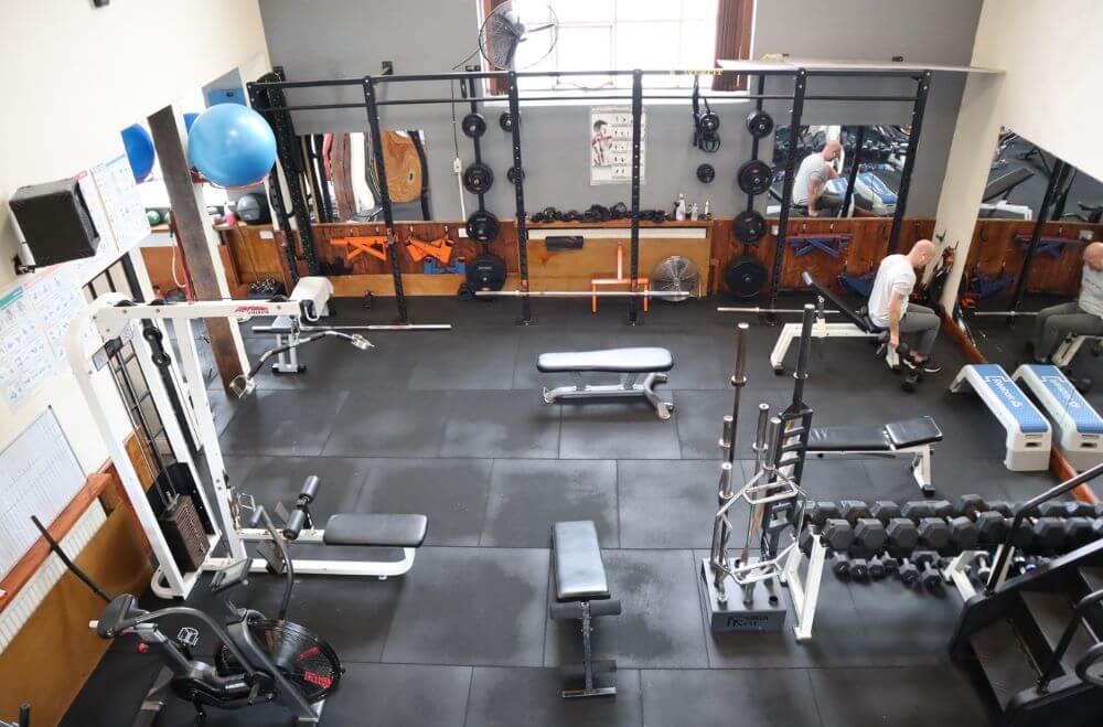 An aerial view of the Chapel Fitness gym floor 