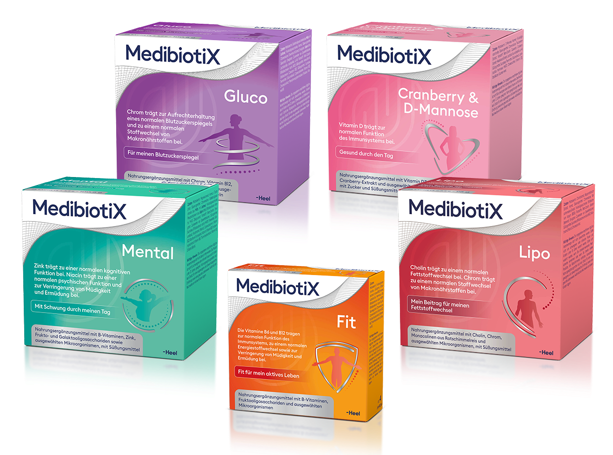 Grafik zeigt die Medibiotix Produkt Familie.