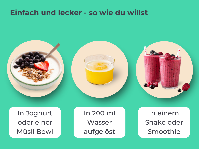 Die verschiedenen Einnahmemöglichkeiten von MedibiotiX Mental.